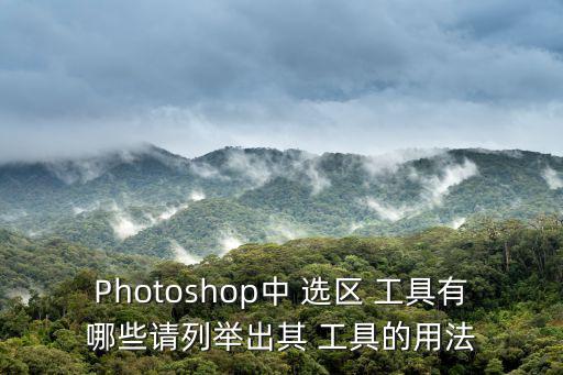 Photoshop中 選區 工具有哪些請列舉出其 工具的用法