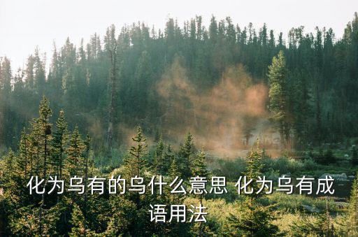  化為烏有的烏什么意思 化為烏有成語用法