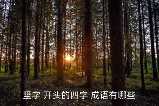 堅字 開頭的四字 成語有哪些