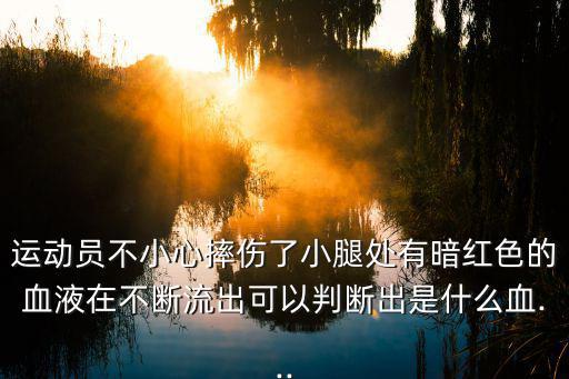 運動員不小心摔傷了小腿處有暗紅色的血液在不斷流出可以判斷出是什么血...
