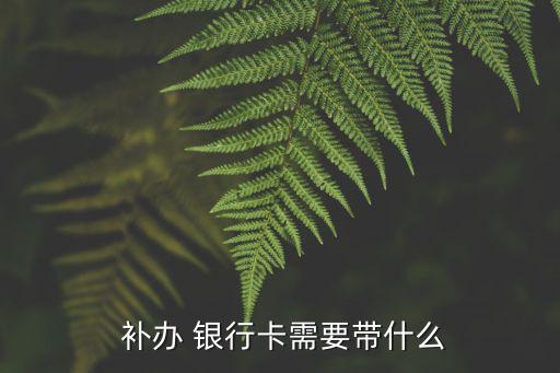  補(bǔ)辦 銀行卡需要帶什么