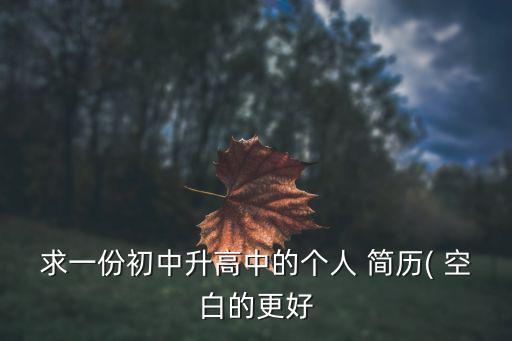 求一份初中升高中的個人 簡歷( 空白的更好