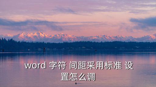  word 字符 間距采用標(biāo)準(zhǔn) 設(shè)置怎么調(diào)