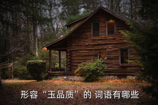  形容“玉品質(zhì)”的 詞語有哪些