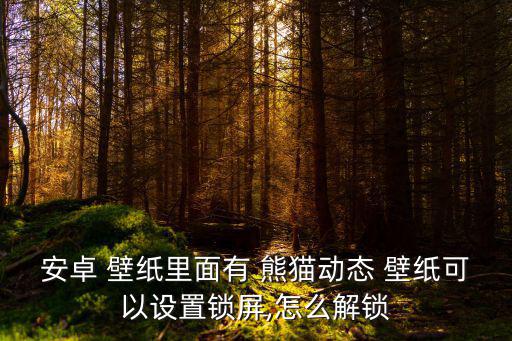 安卓 壁紙里面有 熊貓動(dòng)態(tài) 壁紙可以設(shè)置鎖屏,怎么解鎖
