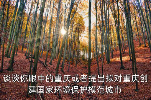 談?wù)勀阊壑械闹貞c或者提出擬對(duì)重慶創(chuàng)建國(guó)家環(huán)境保護(hù)模范城市