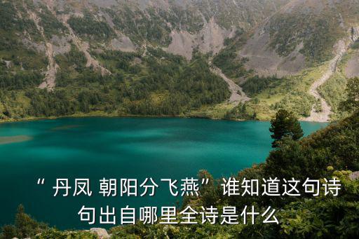 “ 丹鳳 朝陽分飛燕”誰知道這句詩句出自哪里全詩是什么