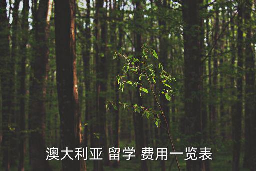  澳大利亞 留學 費用一覽表