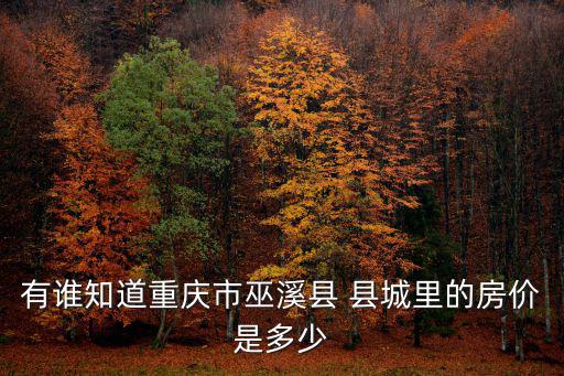 有誰知道重慶市巫溪縣 縣城里的房價是多少