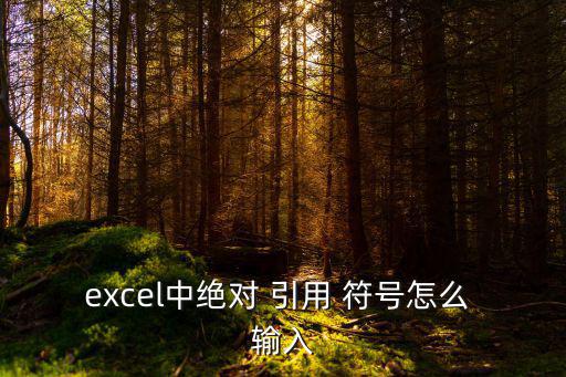 excel中絕對 引用 符號怎么 輸入