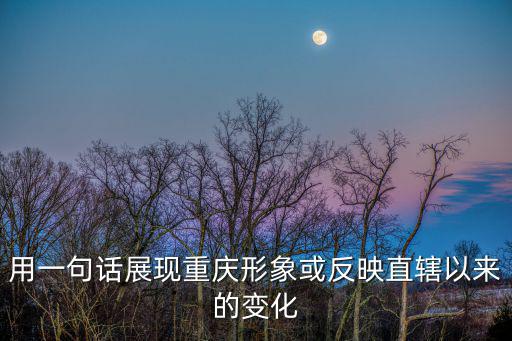 用一句話展現(xiàn)重慶形象或反映直轄以來的變化
