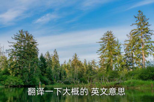 翻譯一下大概的 英文意思