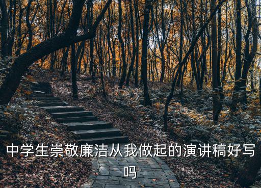 中學生崇敬廉潔從我做起的演講稿好寫嗎