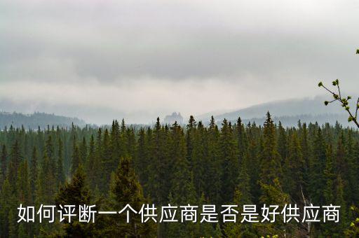 如何評斷一個供應商是否是好供應商