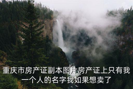 重慶市房產(chǎn)證副本圖片房產(chǎn)證上只有我一個人的名字我如果想賣了