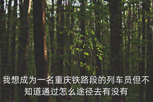 我想成為一名重慶鐵路段的列車員但不知道通過怎么途徑去有沒有