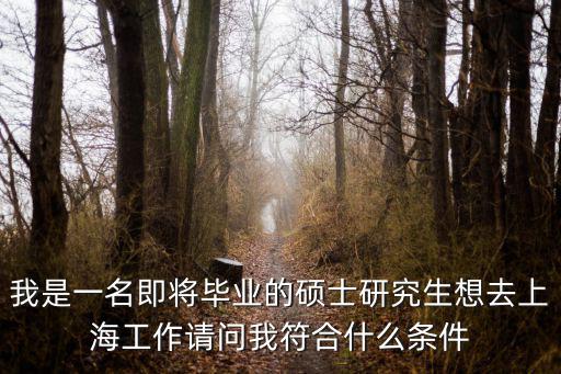 我是一名即將畢業(yè)的碩士研究生想去上海工作請(qǐng)問(wèn)我符合什么條件