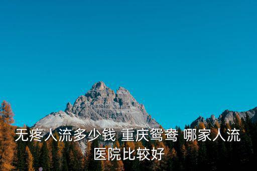 無疼人流多少錢 重慶鴛鴦 哪家人流醫(yī)院比較好