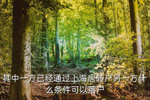 其中一方已經通過上海居轉戶另一方什么條件可以落戶