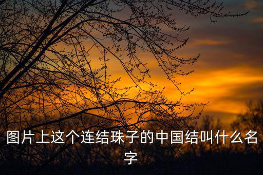 圖片上這個(gè)連結(jié)珠子的中國結(jié)叫什么名字
