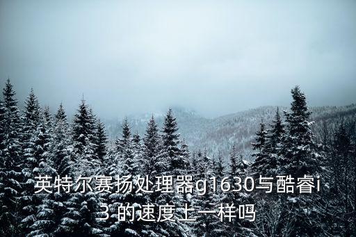 英特爾賽揚(yáng)處理器g1630與酷睿i3 的速度上一樣嗎