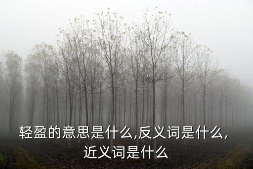 輕盈的意思是什么,反義詞是什么, 近義詞是什么