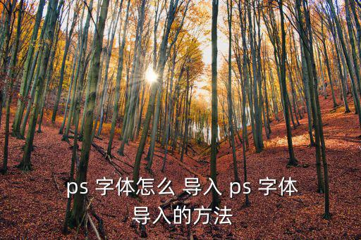 ps 字體怎么 導(dǎo)入 ps 字體 導(dǎo)入的方法