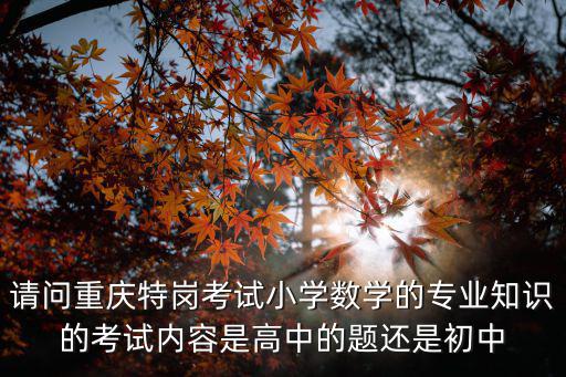 請問重慶特崗考試小學數(shù)學的專業(yè)知識的考試內(nèi)容是高中的題還是初中