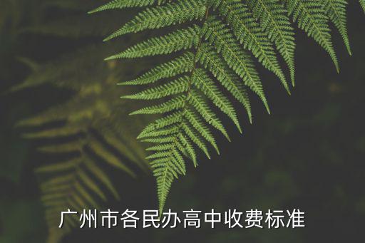 廣州市各民辦高中收費標準