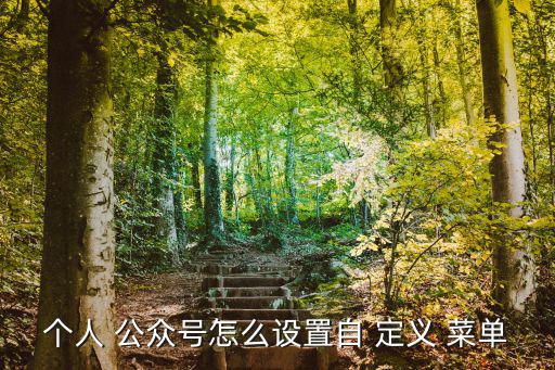 個人 公眾號怎么設置自 定義 菜單