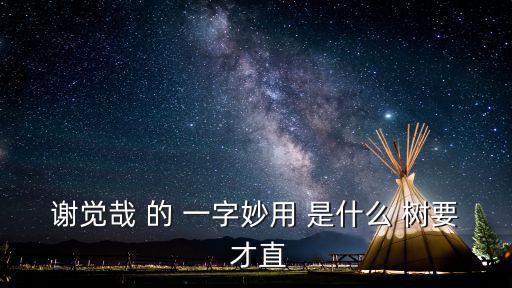 謝覺哉 的 一字妙用 是什么 樹要 才直