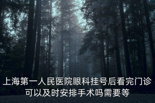 上海第一人民醫(yī)院眼科掛號(hào)后看完門診可以及時(shí)安排手術(shù)嗎需要等