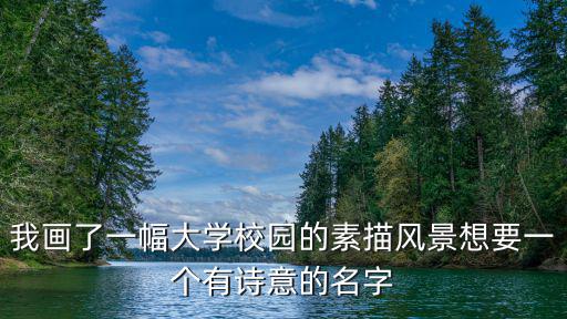 我畫了一幅大學校園的素描風景想要一個有詩意的名字