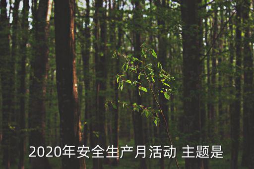 2020年安全生產月活動 主題是