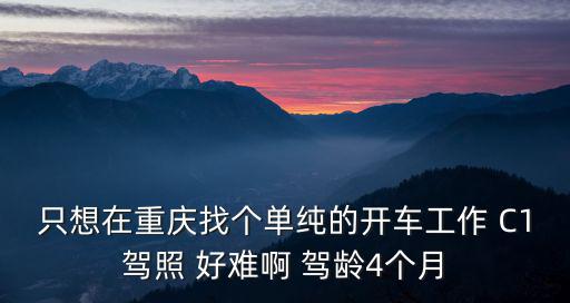 只想在重慶找個(gè)單純的開(kāi)車(chē)工作 C1駕照 好難啊 駕齡4個(gè)月