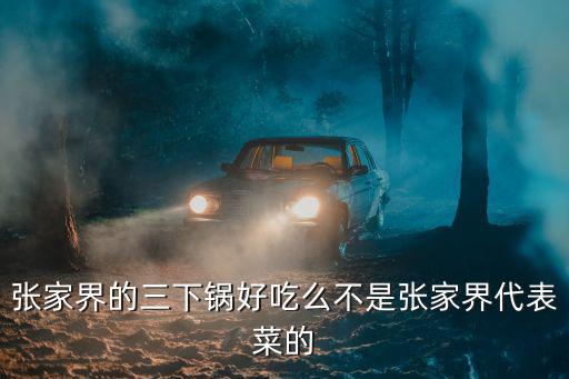 張家界的三下鍋好吃么不是張家界代表菜的