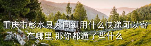 重慶市彭水縣大同鎮用什么快遞可以寄在哪里 那你都通了些什么