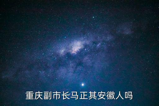 重慶副市長馬正其安徽人嗎