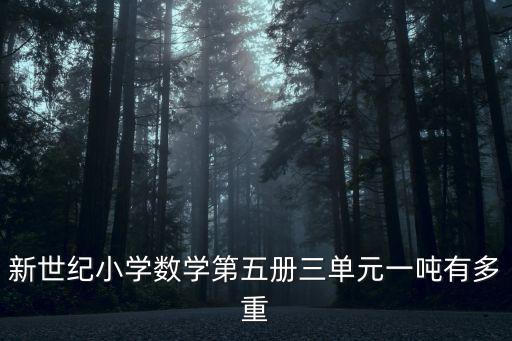 新世紀小學數學第五冊三單元一噸有多重