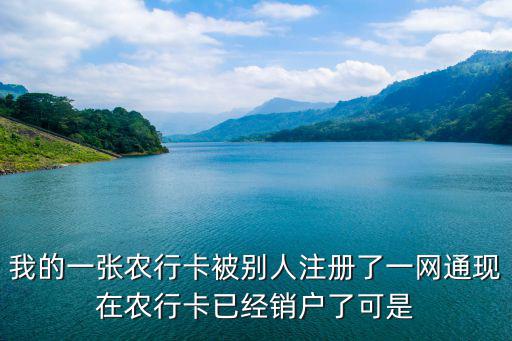 一網通一次辦為什么注冊不了，我的一張農行卡被別人注冊了一網通現在農行卡已經銷戶了可是