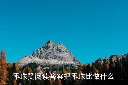 露珠贊閱讀答案把露珠比做什么