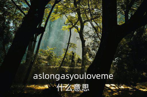 aslongasyouloveme什么意思