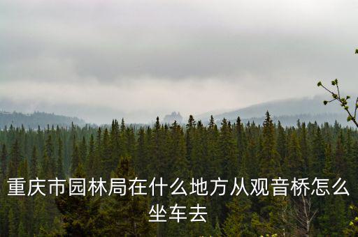 重慶市園林局在什么地方從觀音橋怎么坐車去