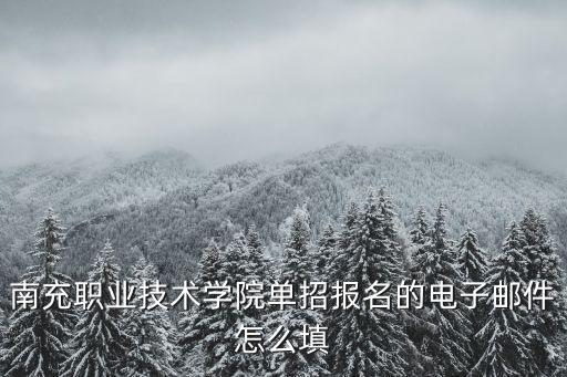 南充職業(yè)技術(shù)學(xué)院單招報(bào)名的電子郵件怎么填