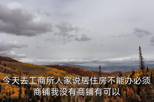 今天去工商所人家說居住房不能辦必須商鋪我沒有商鋪有可以