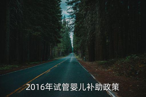 2016年試管嬰兒補助政策