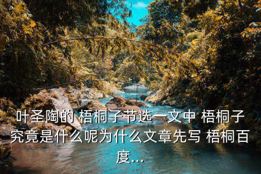 葉圣陶的 梧桐子節選一文中 梧桐子究竟是什么呢為什么文章先寫 梧桐百度...