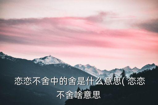  戀戀不舍中的舍是什么意思( 戀戀不舍啥意思