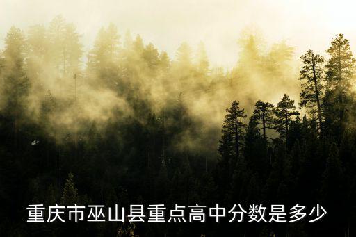 重慶市巫山縣重點高中分數是多少