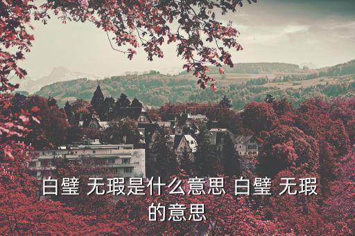  白璧 無瑕是什么意思 白璧 無瑕的意思